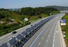 Solar powered bike lane in south korea