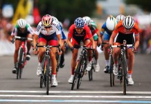 Lizzie Armitstead winning the world championship road race