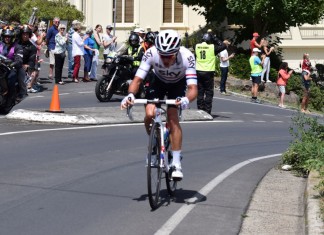 Peter Kennaugh on his way to winning the 2016 Cadel Evans Road Race