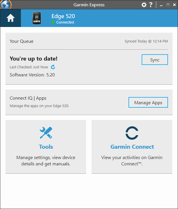 Click manage apps in Garmin Express to go to Connect IQ