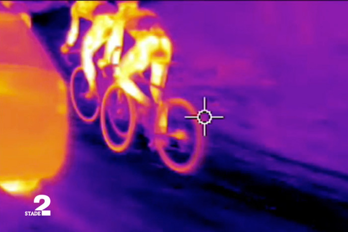 Rear hub as viewed with the thermal imaging camera
