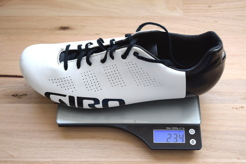 Size 43 Giro Empire ACC left shoe weighs 234 grams