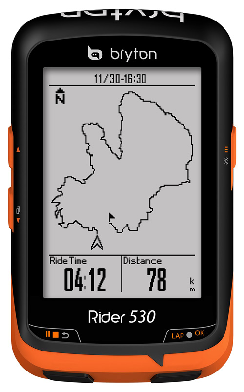 Bryton Rider 530 map screen