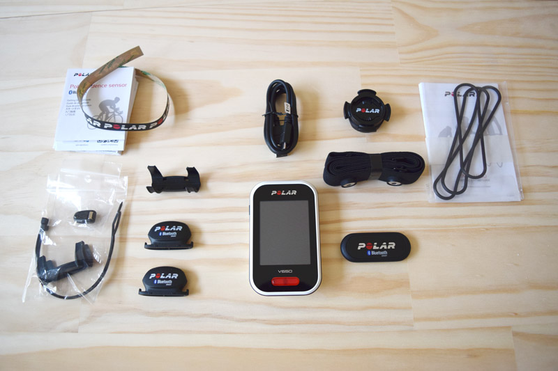 Polar V650 and Speed and Cadence Kit package contents