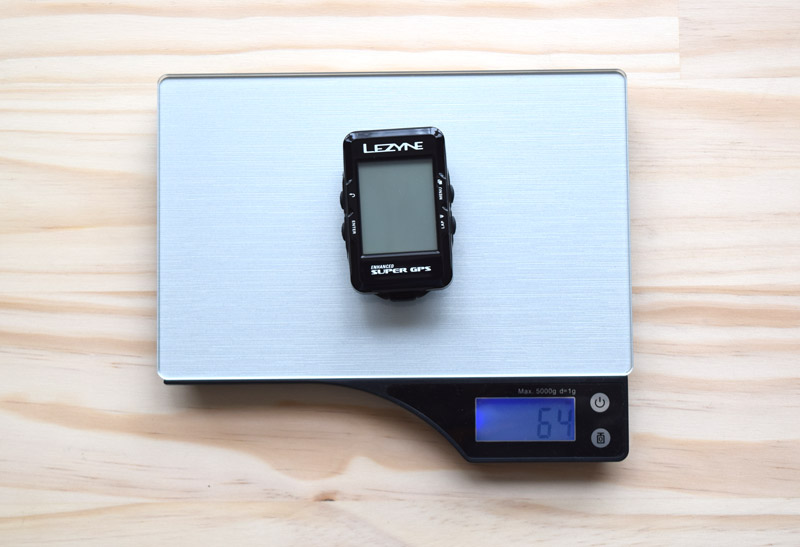 The Lezyne Super GPS bike computer weighs in at 64 grams